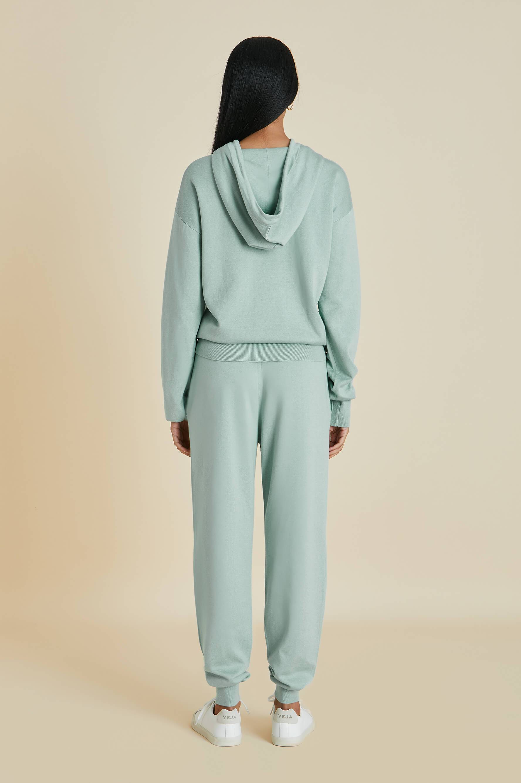 Gia Deia Blue Silk-Cashmere Tracksuit