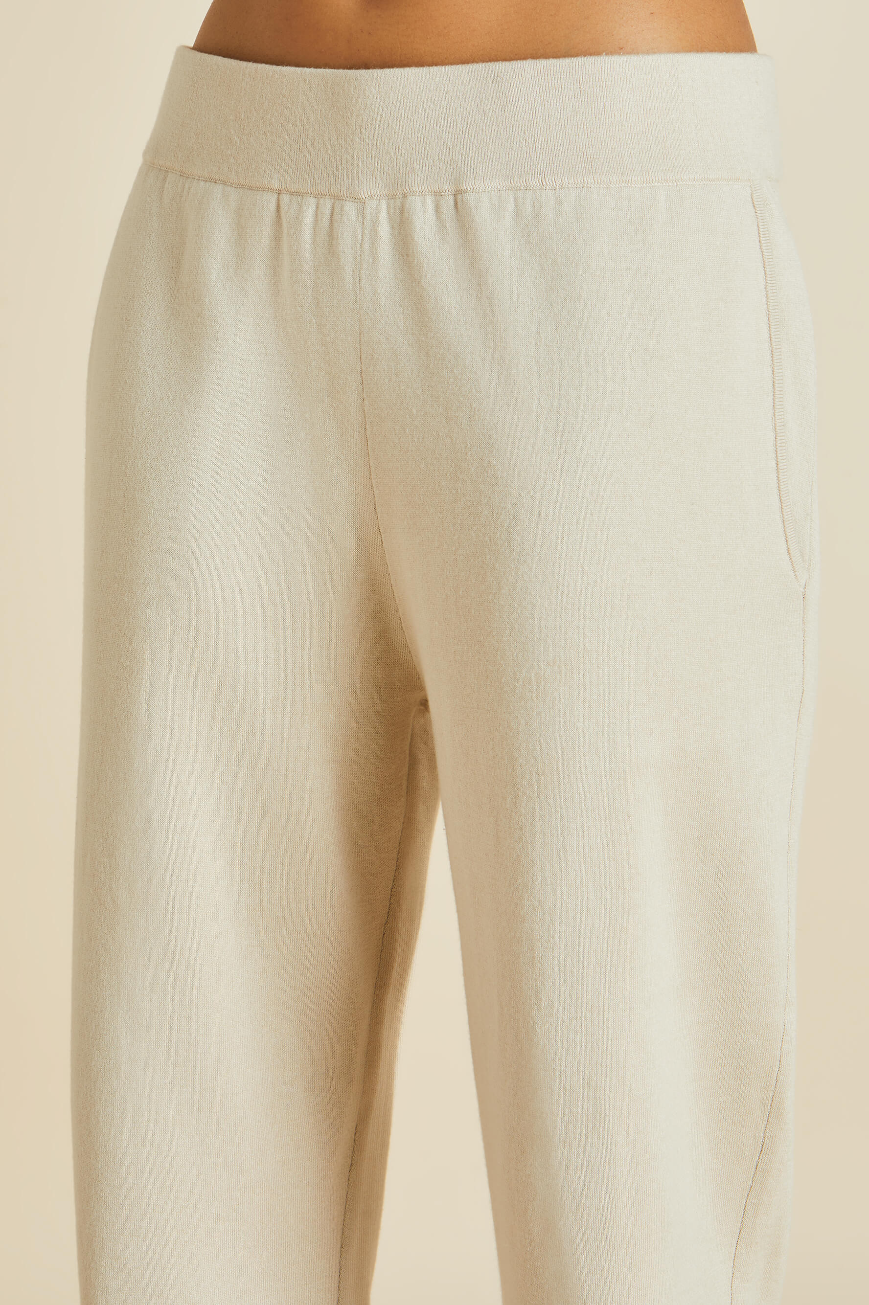 Gia Kasbah Cream Tracksuit in Silk-Cashmere