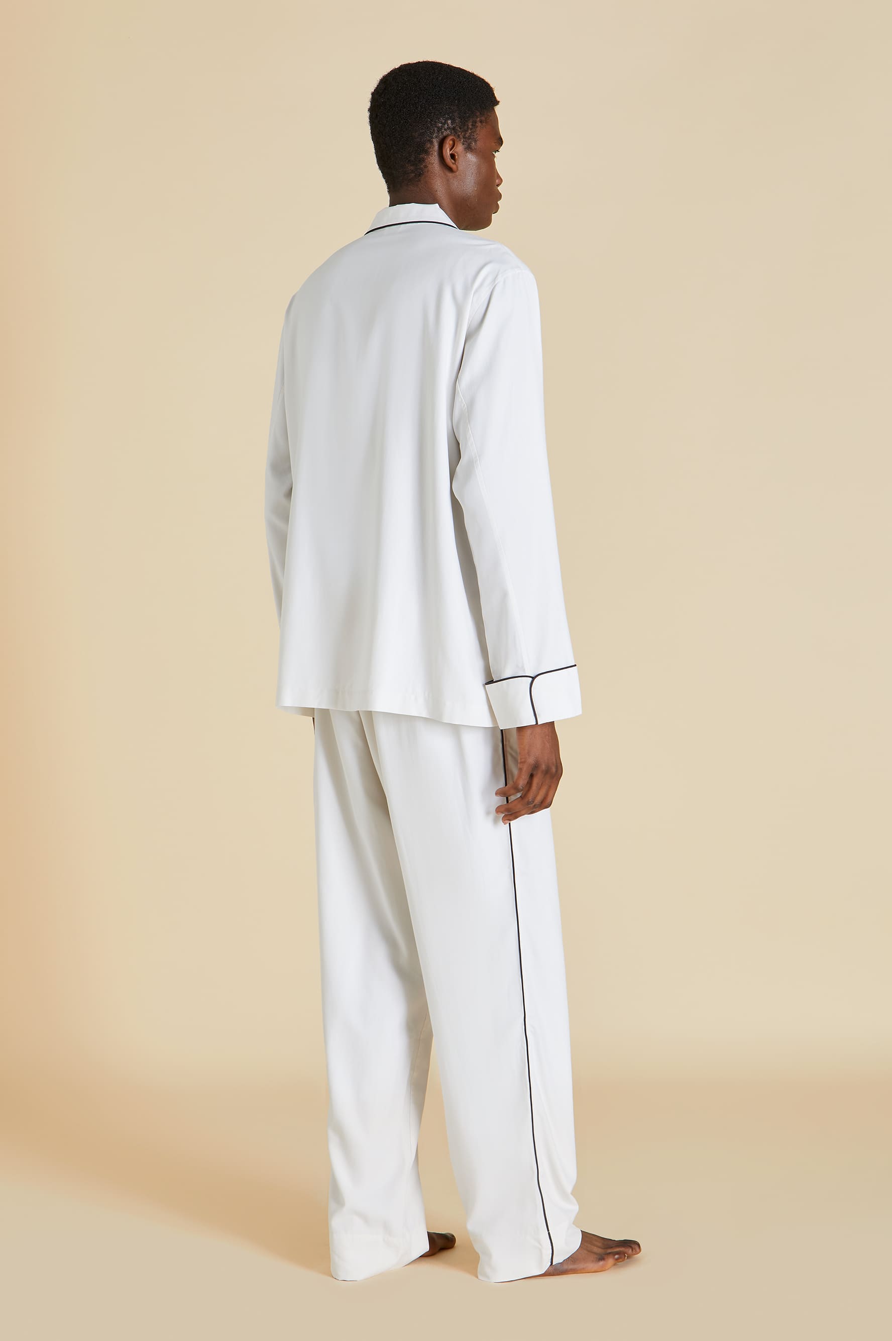 Laurent Ivory Silk Habotai Pajama Set
