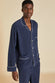 Laurent Navy Sandwashed Silk Pajama Set