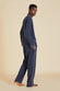 Laurent Navy Pajamas in Sandwashed Silk