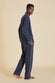 Laurent Navy Silk Habotai Pajama Set