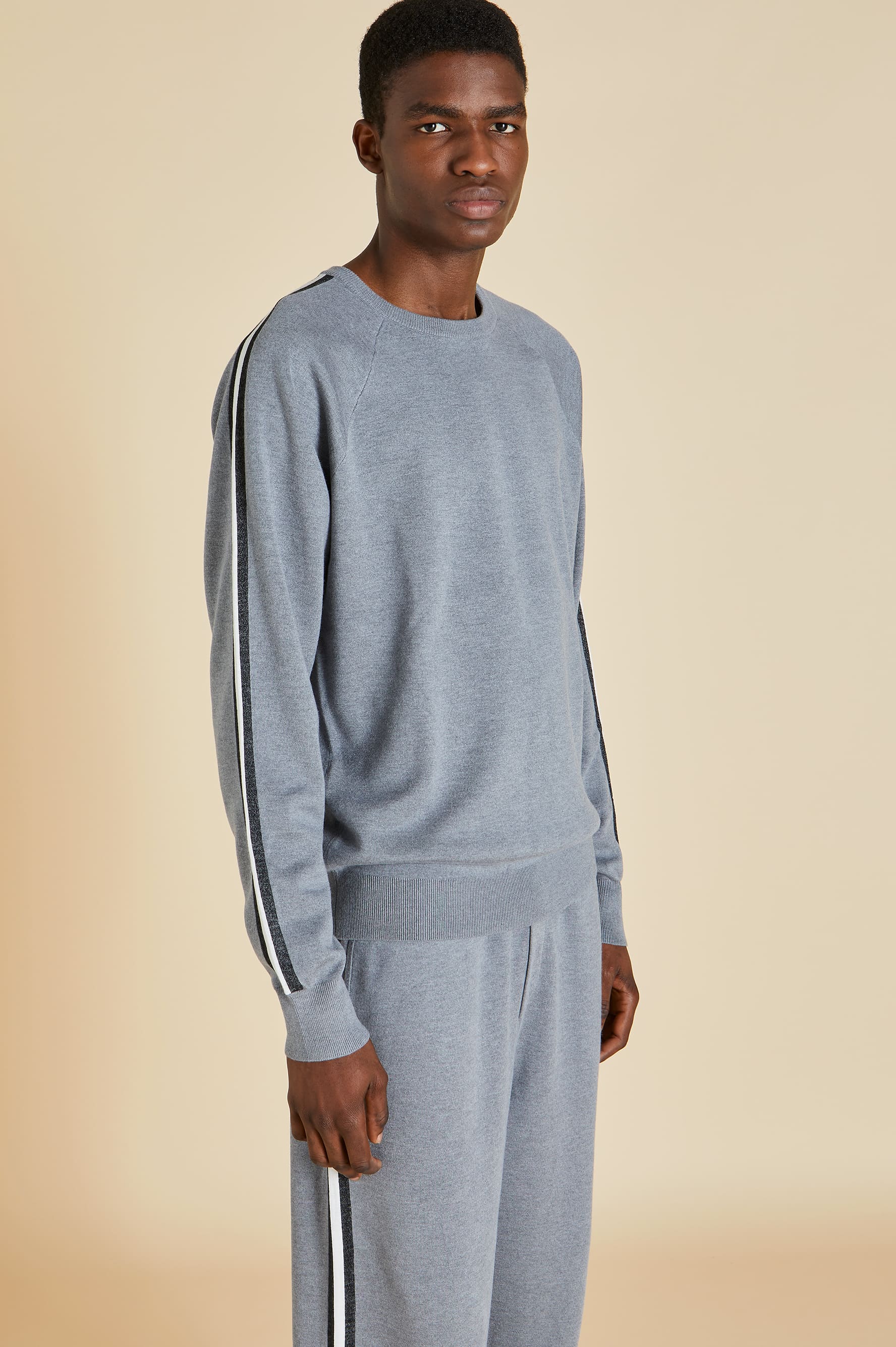 Missy London Gray Tracksuit in Silk-Cashmere