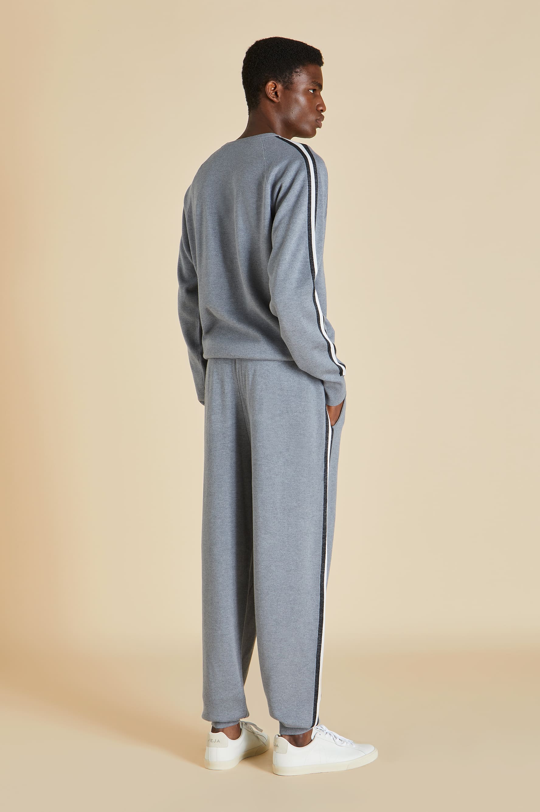 Missy London Gray Tracksuit in Silk-Cashmere