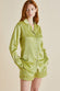 Alba Mirage Green Geometric Silk Satin Pajamas