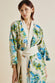 Amaya Jasmine Blue Floral Cotton-Silk Robe