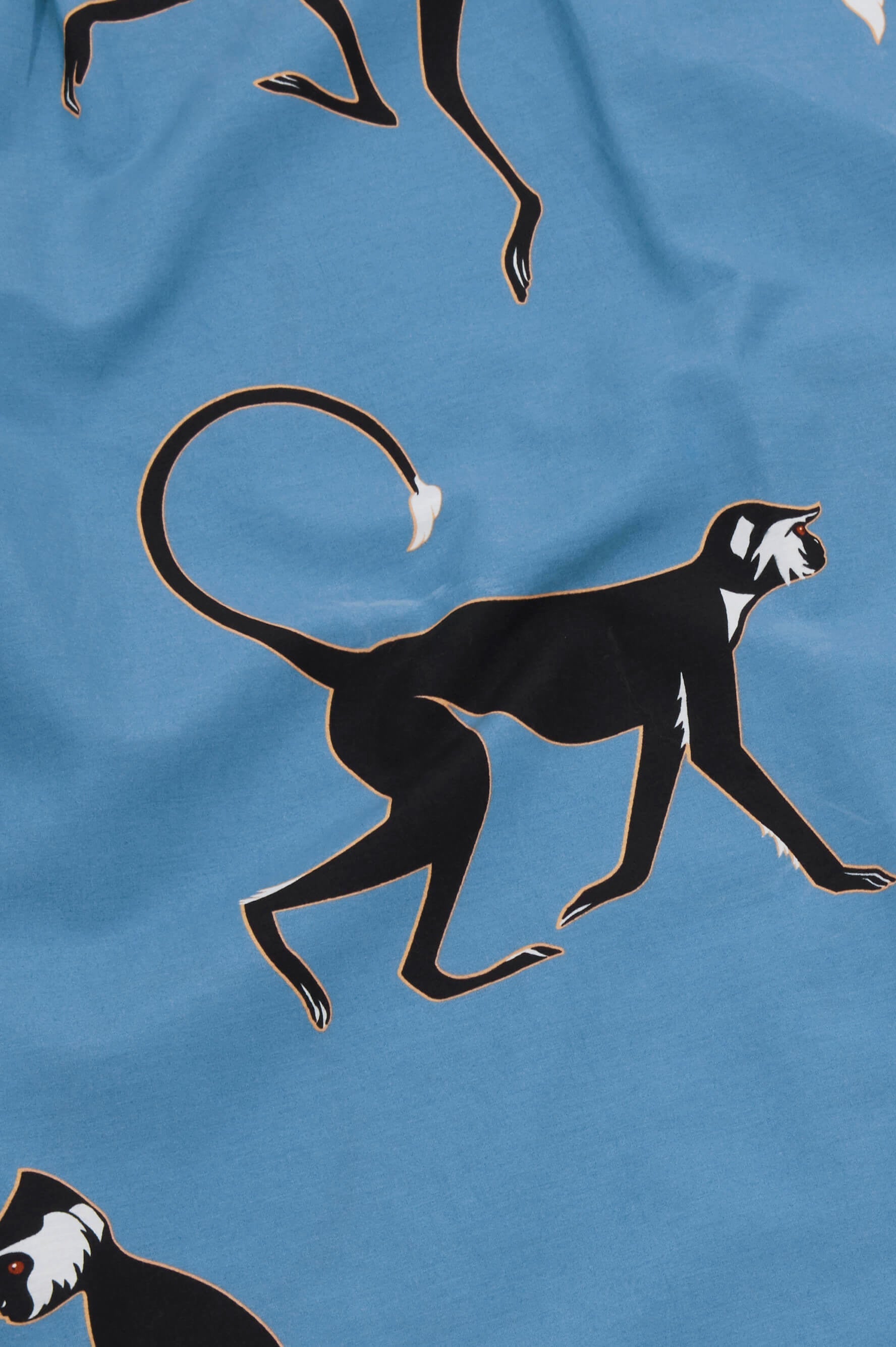 Amaya Jacamar Blue Monkey Cotton-Silk Robe