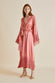 Amina Rose Pink Silk Fringed Robe