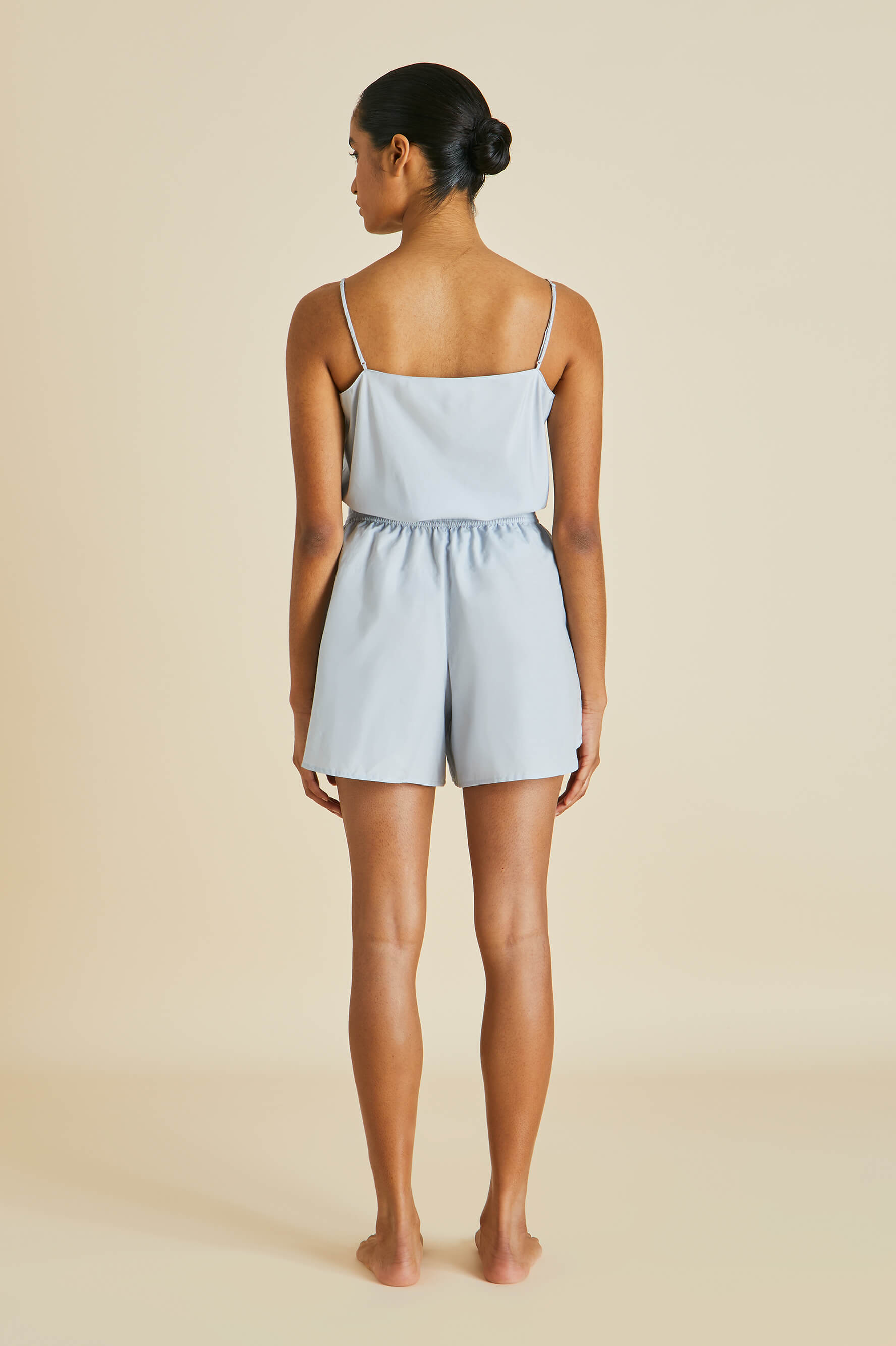 Calypso Blue Camisole Set in Cotton-Silk