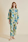 Casablanca Jasmine Blue Floral Cotton-Silk Pajamas