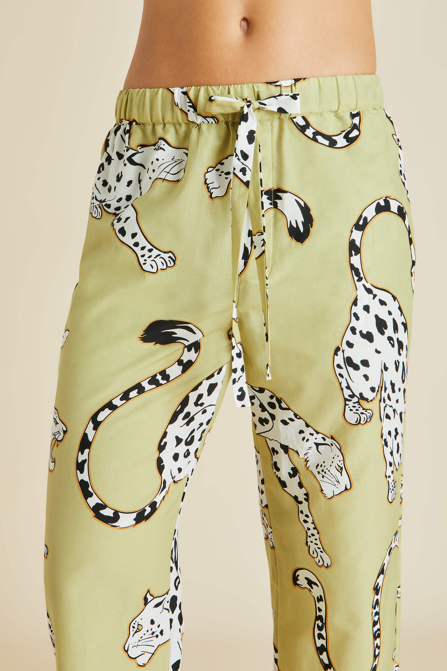Casablanca Mungo Green Leopard Cotton-Silk Pajamas