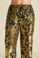 Casablanca Noble Gold Lion Pajamas in Velvet Lurex