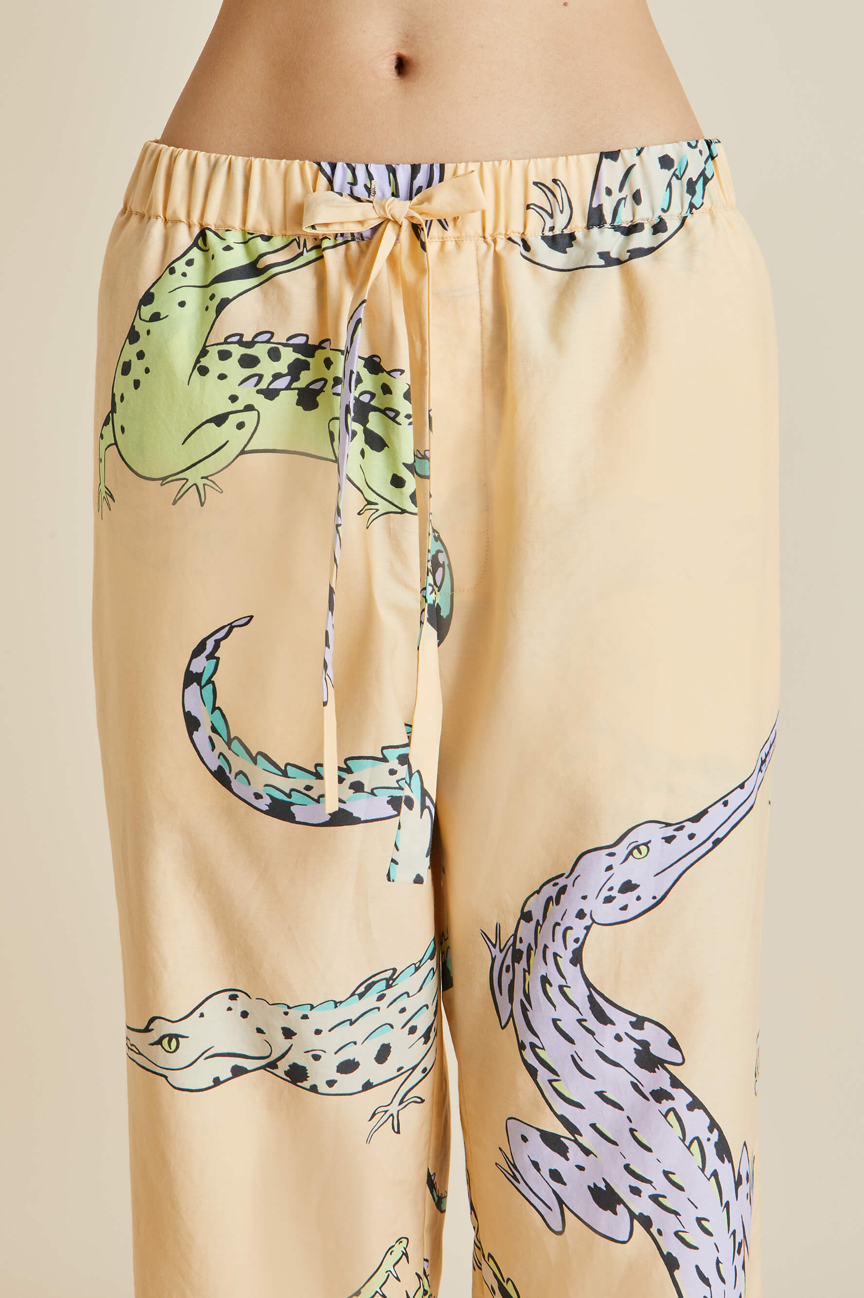 Casablanca Soloma Orange Crocodile Cotton-Silk Pajamas
