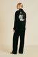 Coco Arcadia Black Embellished Pajamas in Silk Velvet