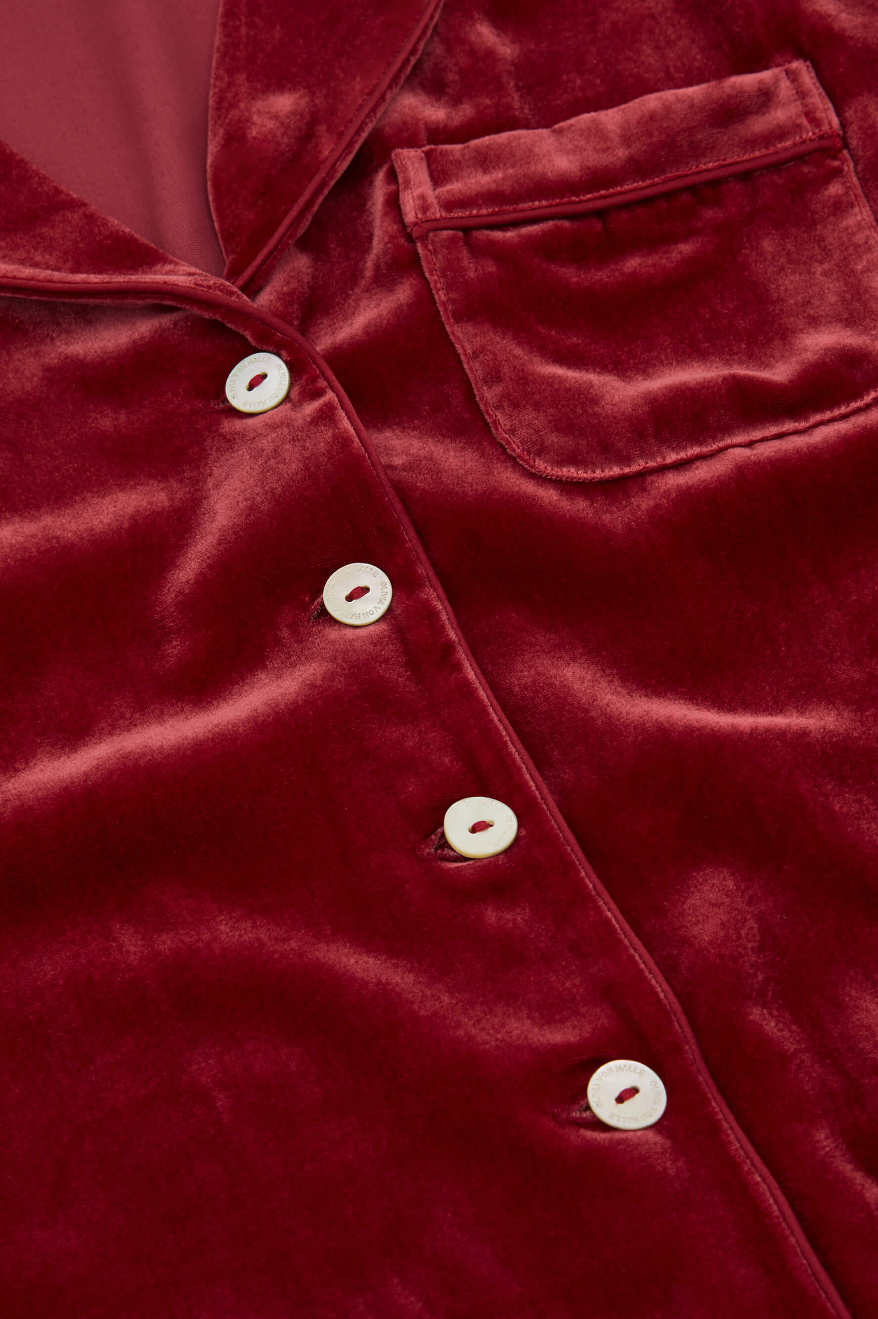 Coco Port Red Silk Velvet Pajamas
