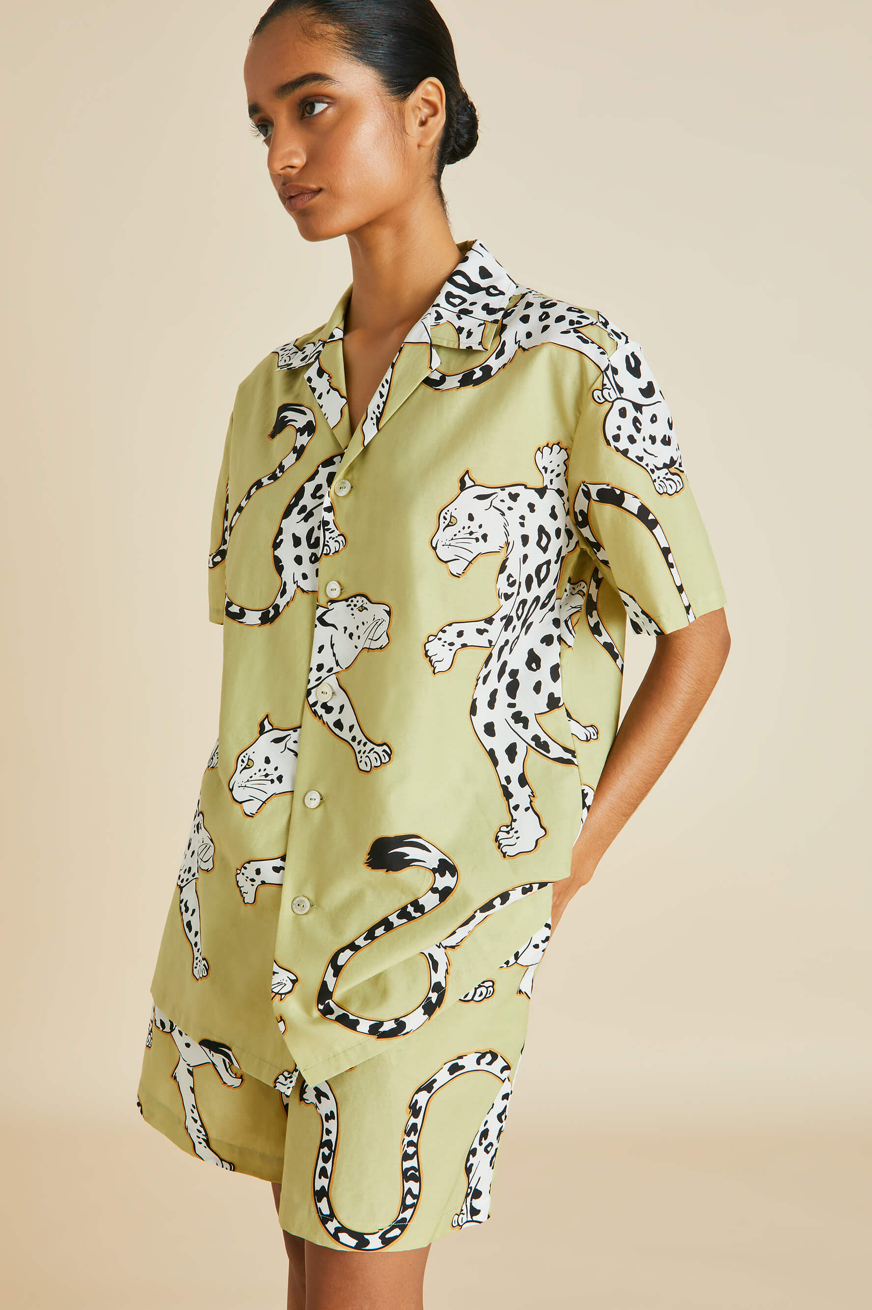 Feel The Energy Emerald Green Satin Leopard Pajama Set – Shop the Mint