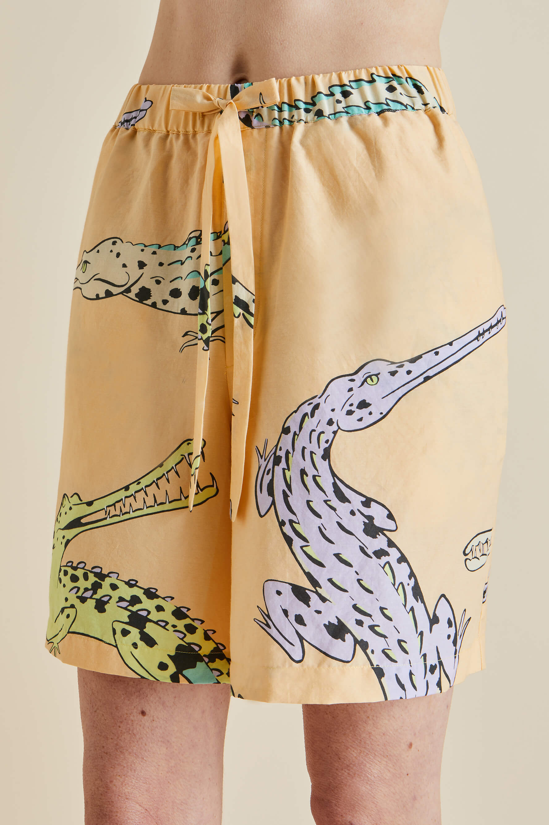 Emeli Soloma Orange Crocodile Cotton-Silk Pajamas