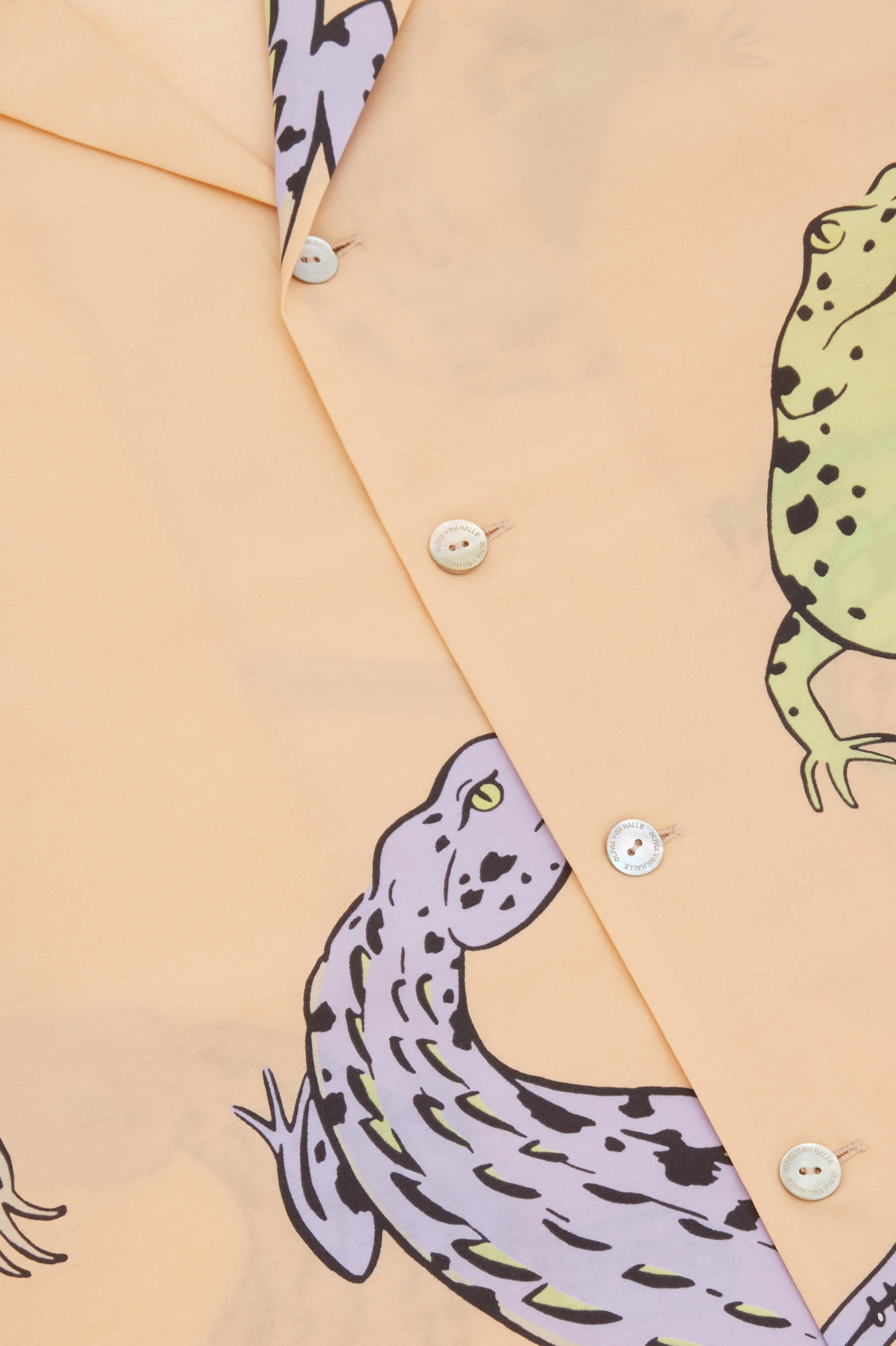 Emeli Soloma Orange Crocodile Cotton-Silk Pajamas