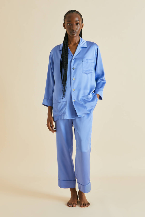 Fifi Blue Silk Satin pajamas