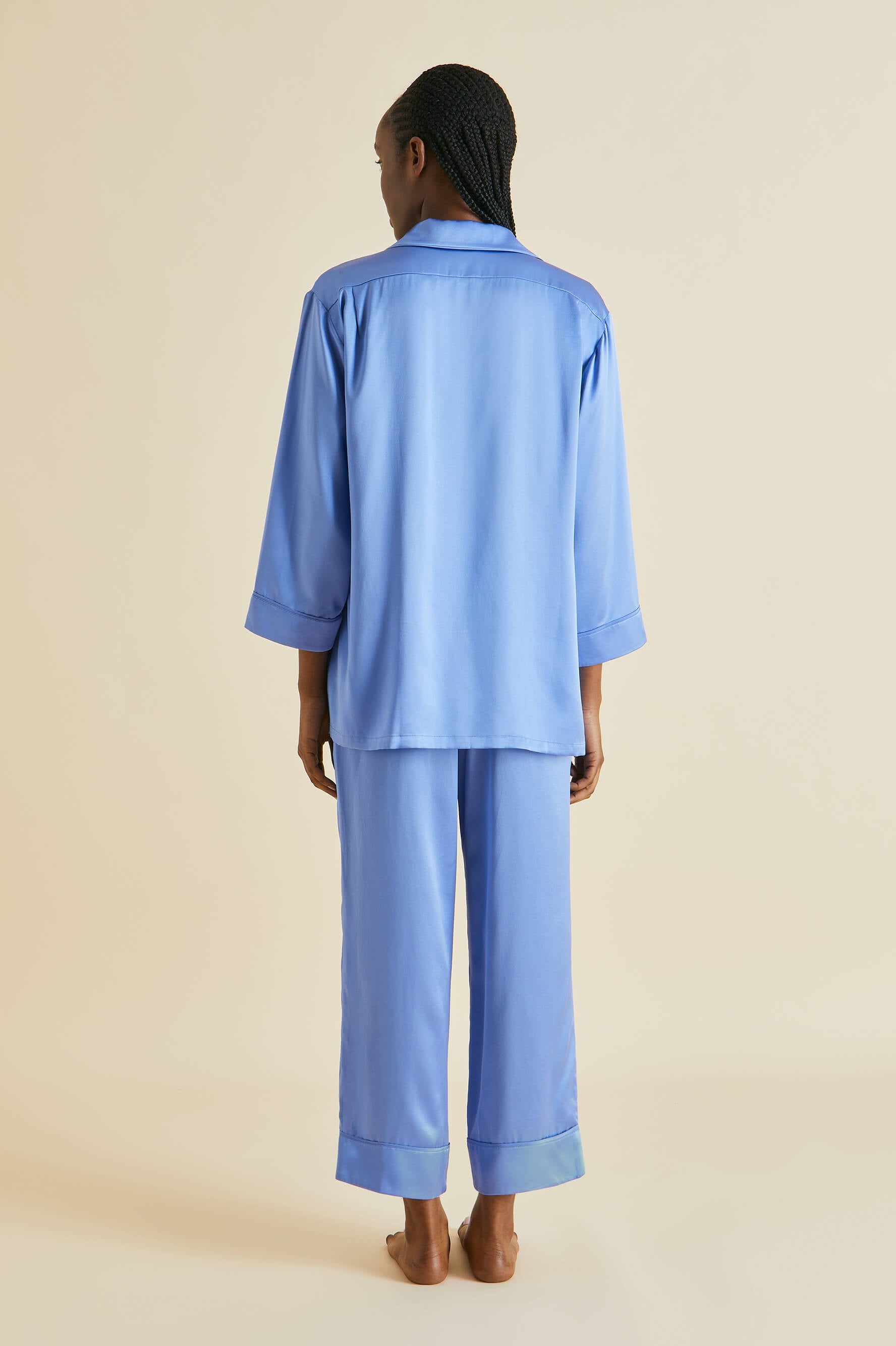 Fifi Blue Silk Satin pajamas