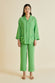 Fifi Green Silk Crêpe de Chine pajamas