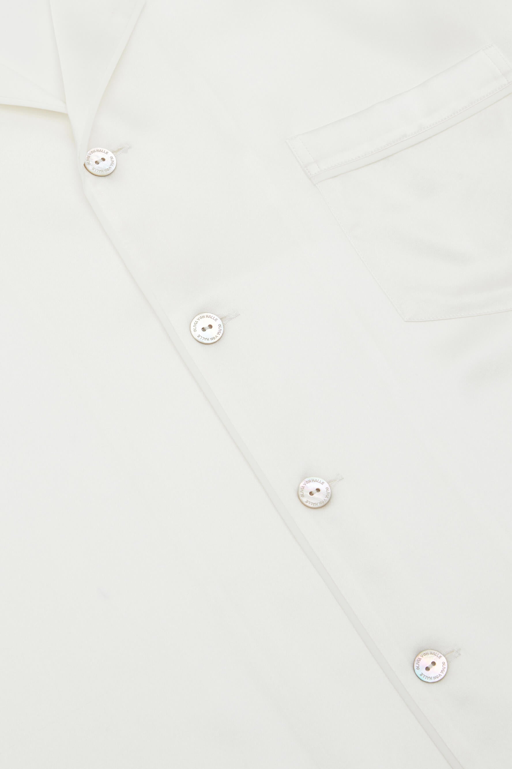 Fifi Ivory White Pajamas in Silk Satin | Olivia von Halle