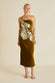 Icon August Gold Embellished Silk Velvet Slip Dress