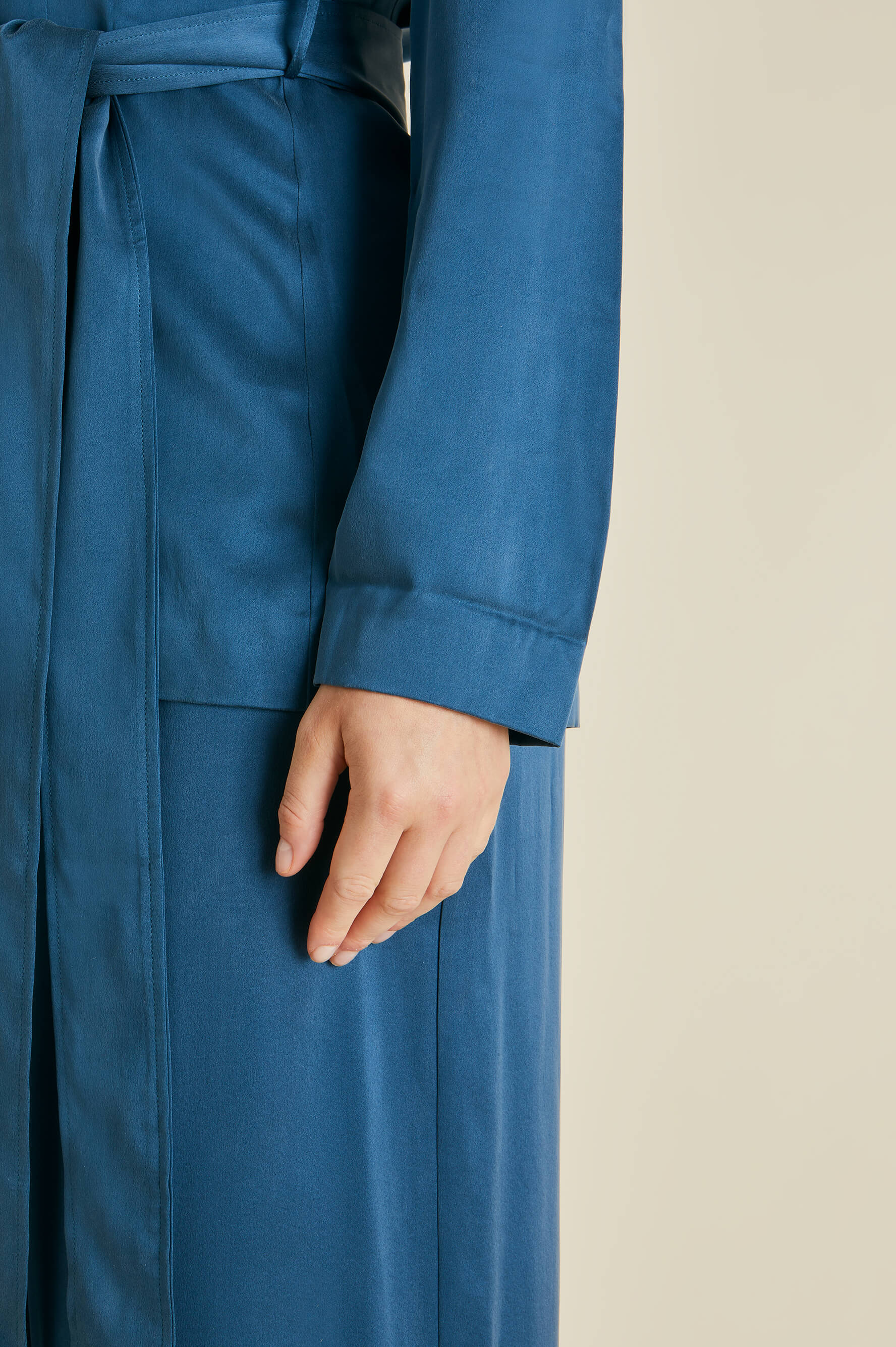 Jagger Steel Blue Pajamas in Sandwashed Silk