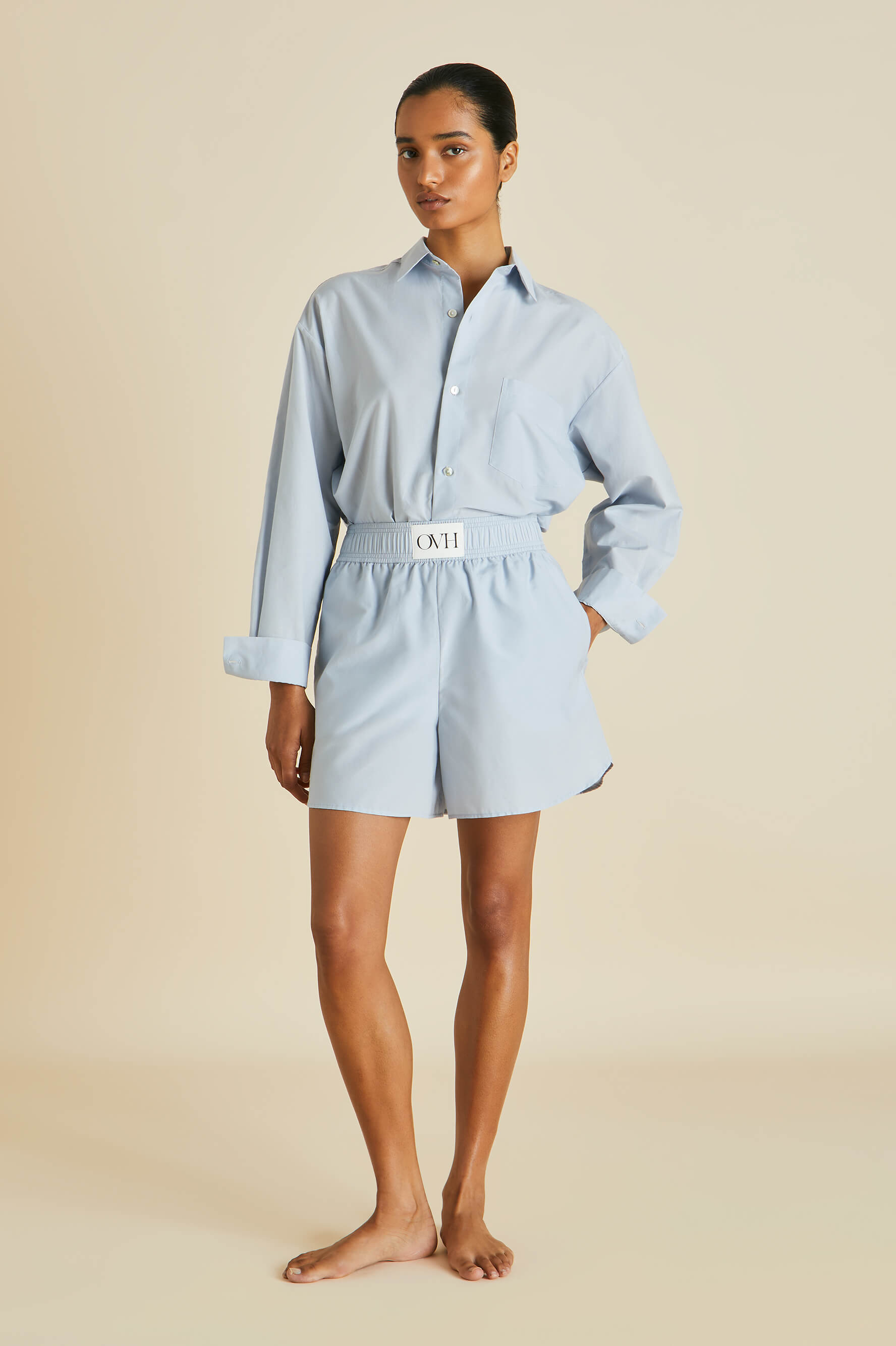 Kick Blue Cotton-Silk Pajamas