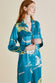 Lila Regal Blue Crocodile Silk Satin Pajamas