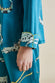 Lila Regal Blue Crocodile Silk Satin Pajamas