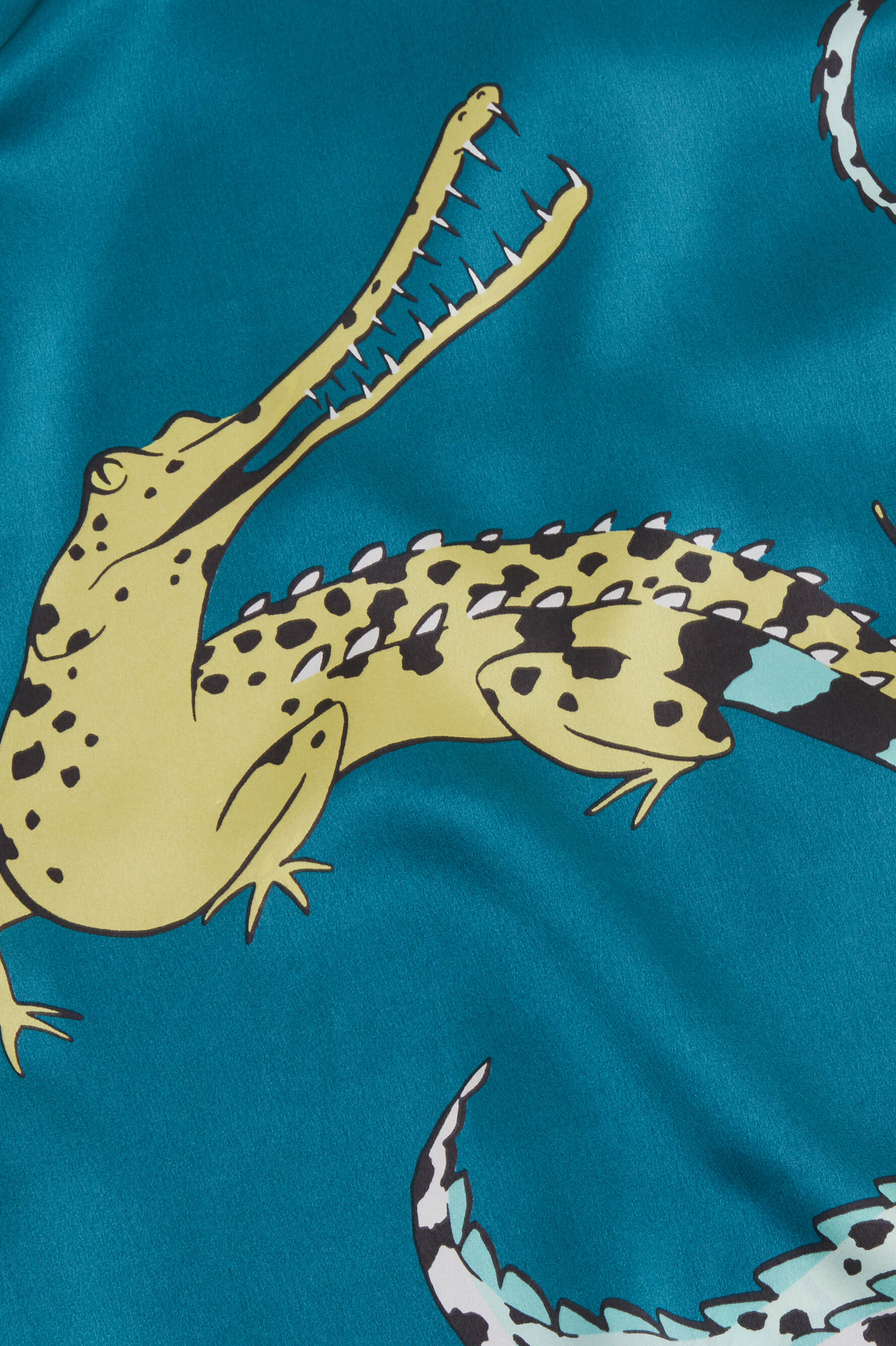 Lila Regal Blue Crocodile Silk Satin Pajamas