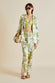 Lila Adisorn Cream Floral Silk Satin Pajamas