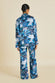 Lila Dream Blue Landscape Pajamas in Silk Satin