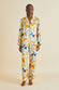 Lila Feliu Cream Floral Silk Satin pajamas