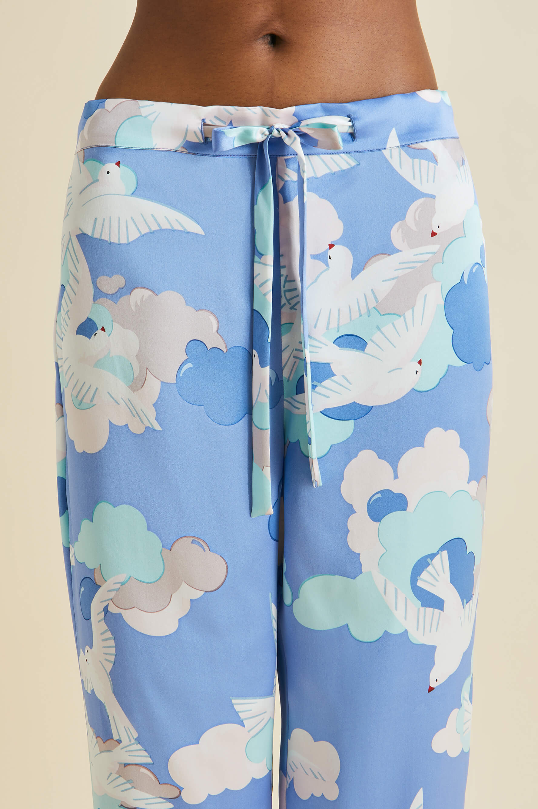 Lila Juliette Blue Dove Silk Satin pajamas
