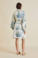 Mimi Paradise Cream Mountainscape Silk Satin Robe