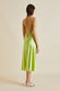 Mossy Palm Green Silk Satin Slip Dress
