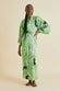 Queenie Deneuve Green Zebra Silk Satin Robe