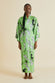 Queenie Deneuve Green Zebra Silk Satin Robe