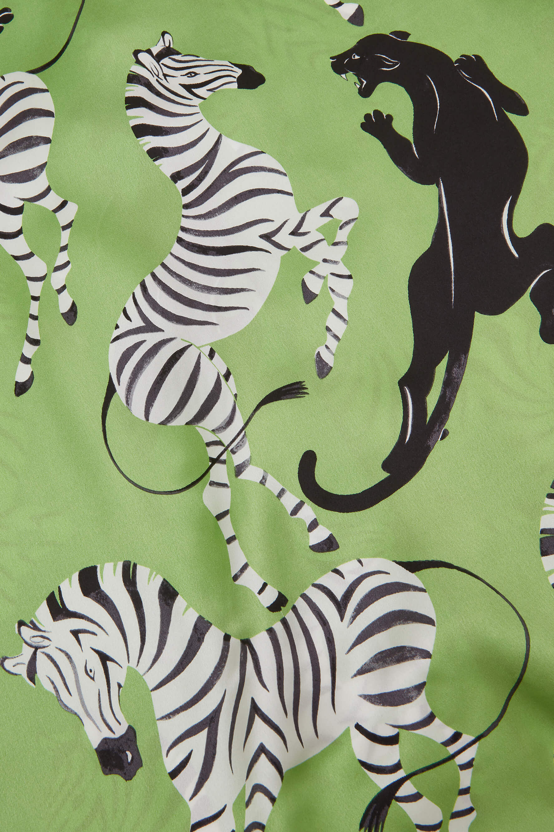 Queenie Deneuve Green Zebra Silk Satin Robe