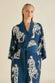 Queenie Magnus Blue Leopard Silk Crêpe de Chine Robe