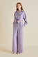 Wolfe Horizon Lilac Geometric Silk Twill Pajamas