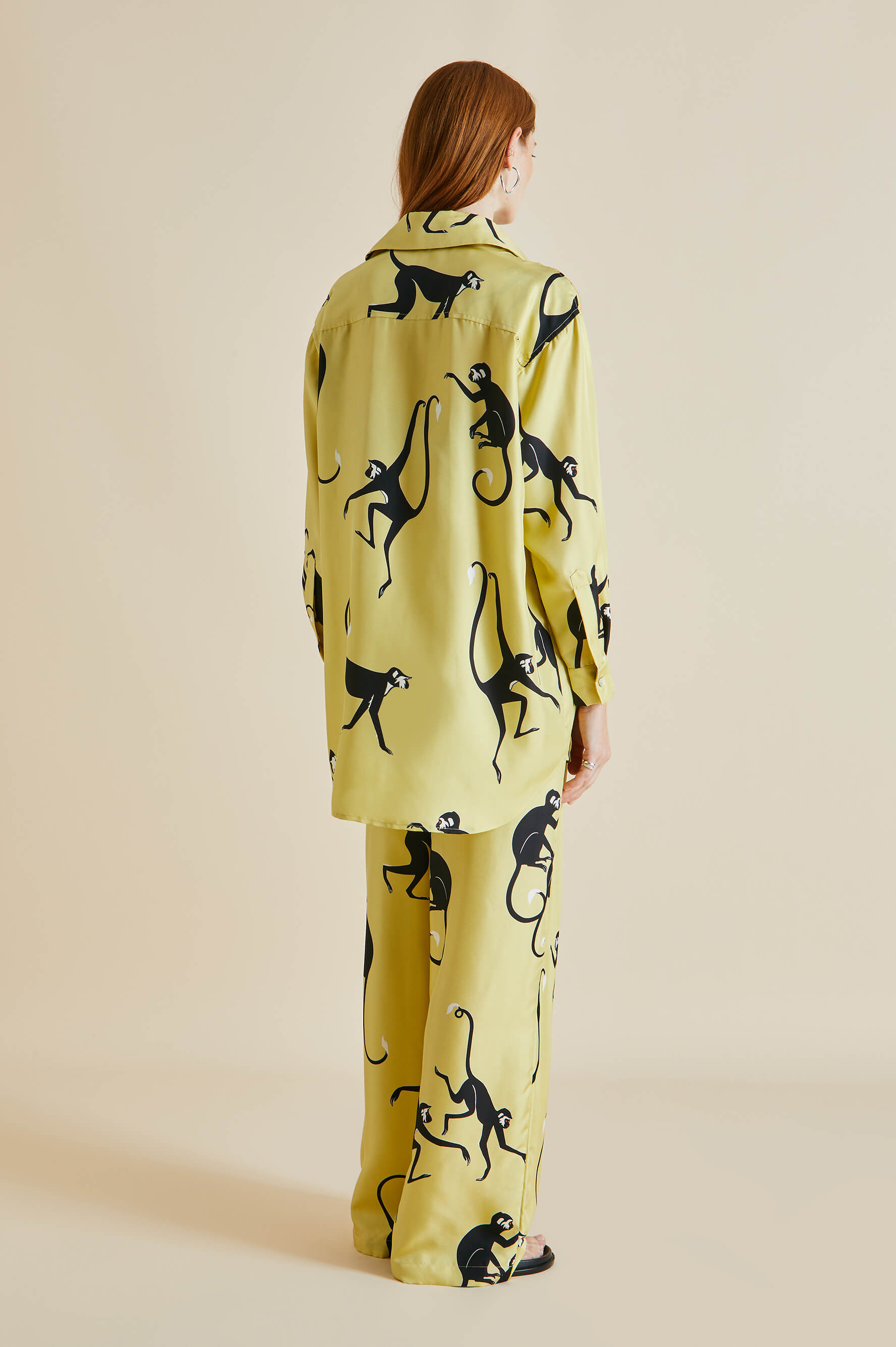 Wolfe Paloma Yellow Monkey Silk Twill Pajamas