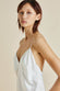 Xena Ivory White Silk Satin Slip Dress