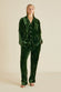 Yves Emerald Green Silk Velvet Pajamas