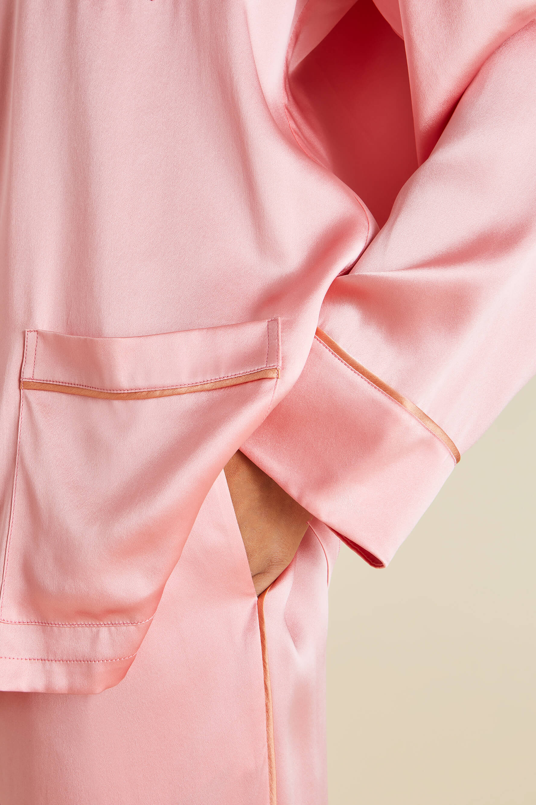 Yves Pink Pajamas in Silk Satin