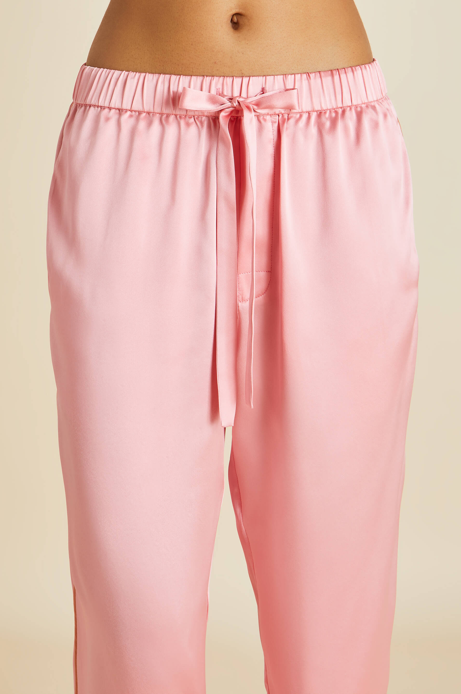 Yves Pink Pajamas in Silk Satin